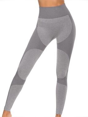 Seamless High-Waist Sculpting Leggings - Charcoal Gray